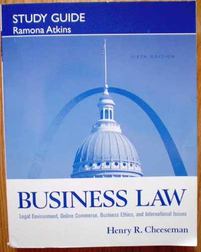 Business Law Study Guide 6th 2007 9780131985001 Front Cover