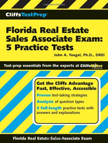 CliffsTestPrep Florida Real Estate Sales Associate Exam 5 Practice Tests  2006 9780470037003 Front Cover
