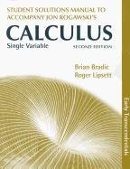 Single Variable Calculus, Early Transcendentals Student's Solutions Manual  2nd 2012 9781429255004 Front Cover