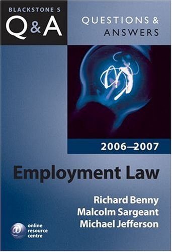 Employment Law 2006-2007  2nd 2006 (Revised) 9780199291007 Front Cover