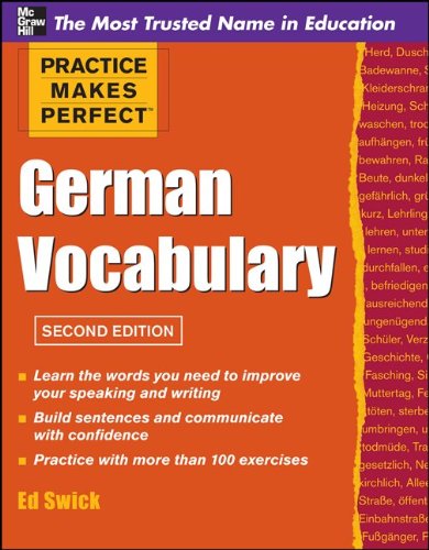 Practice Makes Perfect German Vocabulary  2nd 2012 9780071763011 Front Cover