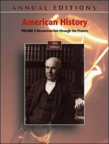 American History, Volume 2 Reconstruction Through the Present 19th 2007 (Revised) 9780073516011 Front Cover
