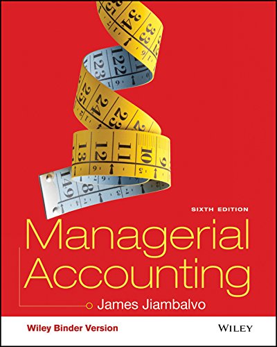 Managerial Accounting  6th 2016 9781119158011 Front Cover