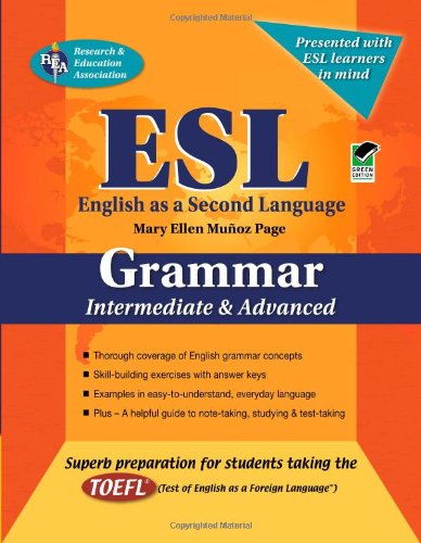 ESL Intermediate/Advanced Grammar   2007 9780738601014 Front Cover