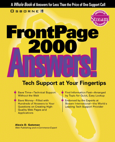 FrontPage 2000 Answers! Certified Tech Support  1999 9780072121018 Front Cover