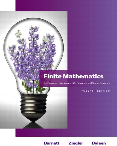 Finite Mathematics for Business, Economics, Life Sciences and Social Sciences  12th 2011 9780321614018 Front Cover