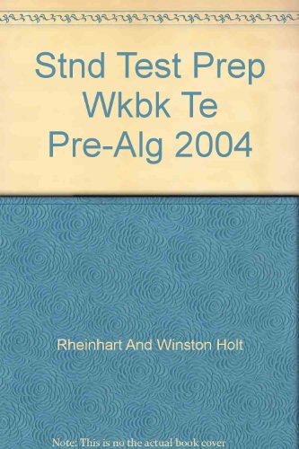 Pre-Algebra : Standard Test Preparation with Answer Key 4th (Workbook) 9780030708022 Front Cover