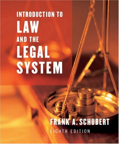 Introduction to Law and the Legal System  8th 2004 9780618312023 Front Cover