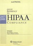 Quick Reference to HIPAA Compliance 2007-2008  N/A 9780735566026 Front Cover
