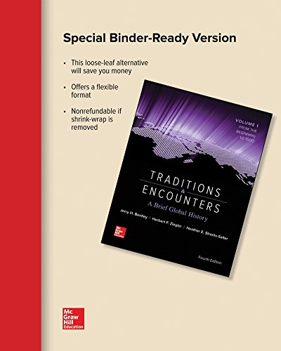 Looseleaf Traditions &amp; Encounters: a Brief Global History Volume 1 with Connect 1-Term Access Card  4th 2016 9781259764028 Front Cover