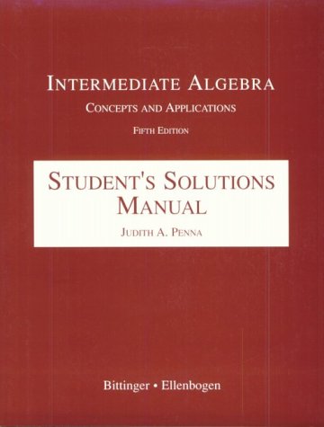 Intermediate Algebra Concepts and Applications 5th 9780201305029 Front Cover