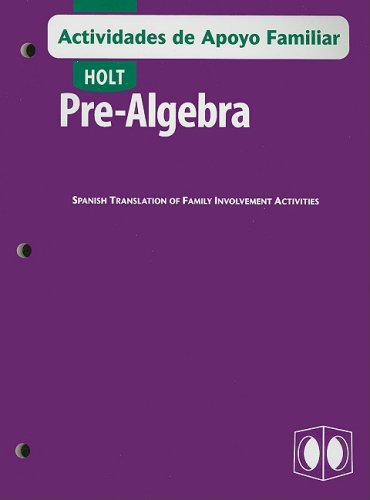 Pre-Algebra : Family Involvement Activities 4th 9780030699030 Front Cover