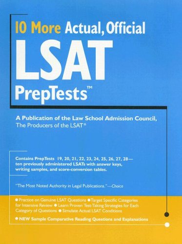 10 More Actual, Official LSAT PrepTests   2007 9780979305030 Front Cover