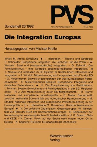 Die Integration Europas:   1992 9783531124032 Front Cover