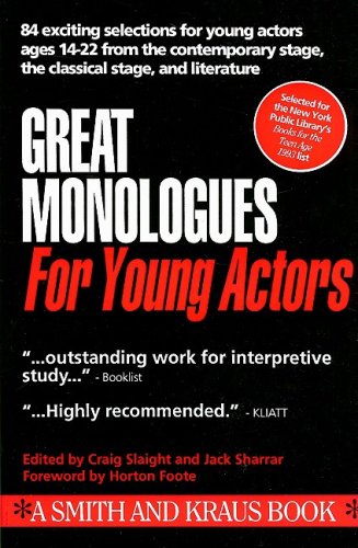 Great Monologues for Young Actors N/A 9781880399033 Front Cover