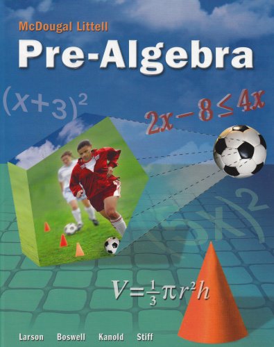 Pre-Algebra : Pupil's Edition 1st 9780618250035 Front Cover