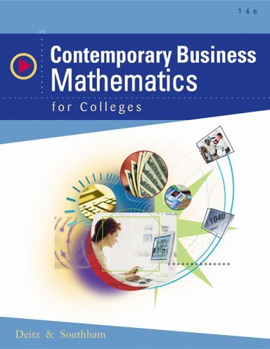 Contemporary Business Mathematics for Colleges  14th 2006 (Revised) 9780324318036 Front Cover