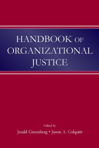 Handbook of Organizational Justice   2005 9780805842036 Front Cover