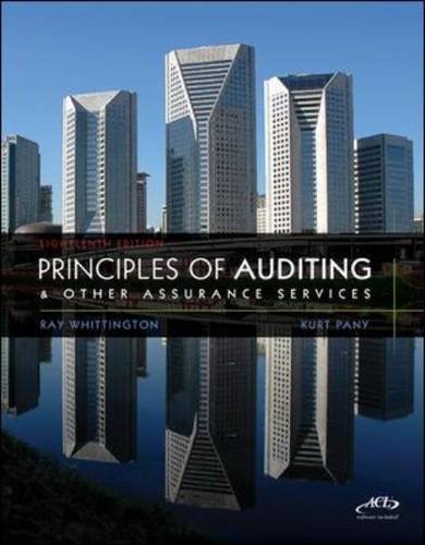 Principles of Auditing and Other Assurance Services  18th 2012 9780078111037 Front Cover