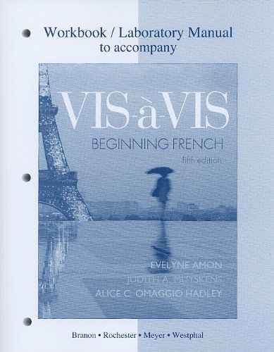 Vis-ï¿½-Vis Beginning French  5th 2011 9780077309039 Front Cover