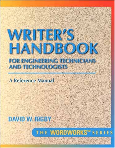 Writer's Handbook for Engineering Technicians and Technologists   2001 9780134901039 Front Cover