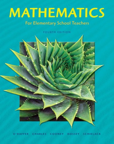 Mathematics for Elementary School Teachers  4th 2008 9780321448040 Front Cover