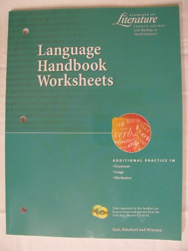 Elements of Language : Language Handbook Worksheets N/A 9780030524042 Front Cover