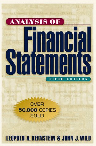 Analysis of Financial Statements  5th 2000 (Revised) 9780070945043 Front Cover