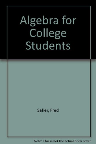 Algebra for College Students 1st (Student Manual, Study Guide, etc.) 9780070050044 Front Cover