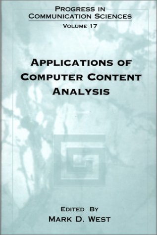 Applications of Computer Content Analysis   2001 9781567505047 Front Cover