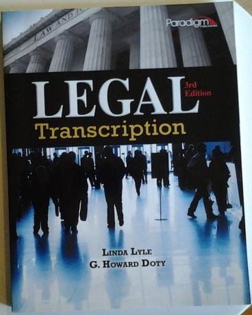 Legal Transcription Text 3rd 2012 9780763842048 Front Cover