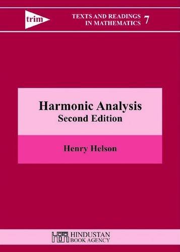 Harmonic Analysis  2nd 2010 9789380250052 Front Cover