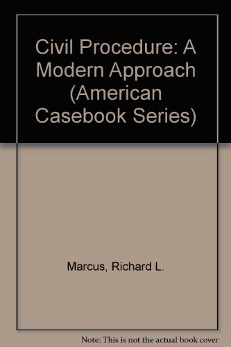 Civil Procedure : A Modern Approach 2nd 1995 9780314061058 Front Cover