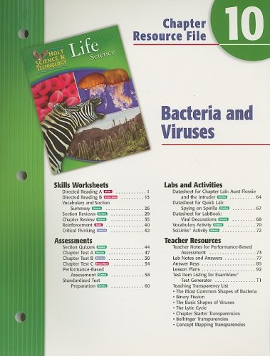 Holt Science and Technology Chapter 10 : Life Science: Bacteria and Viruses 5th 9780030302060 Front Cover