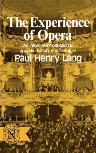 Experience of Opera  Reprint  9780393007060 Front Cover