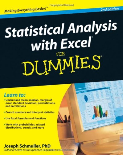 Statistical Analysis with Excel for Dummies  2nd 2009 9780470454060 Front Cover