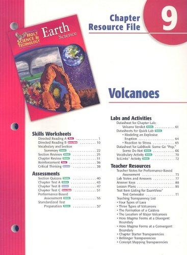 Holt Science and Technology Chapter 9 : Earth Science: Volcanoes 5th 9780030303067 Front Cover
