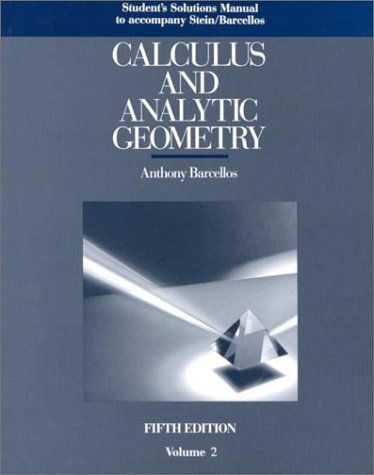 Calculus and Analytic Geometry 5th 1992 (Student Manual, Study Guide, etc.) 9780070612075 Front Cover