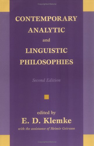 Contemporary Analytic and Linguistic Philosophies  2nd 2000 9781573928076 Front Cover