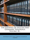 Journal of English and Germanic Philology  N/A 9781276851077 Front Cover