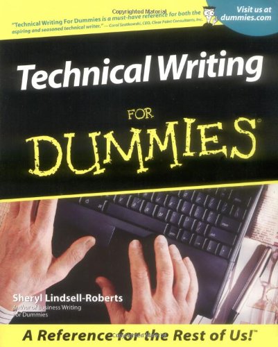 Technical Writing for Dummies   2001 9780764553080 Front Cover