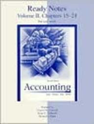 Ready Notes for Use with Accounting Vol. 2, Chapters 15-24 : The Basis for Business Decisions 11th 1999 9780073039084 Front Cover