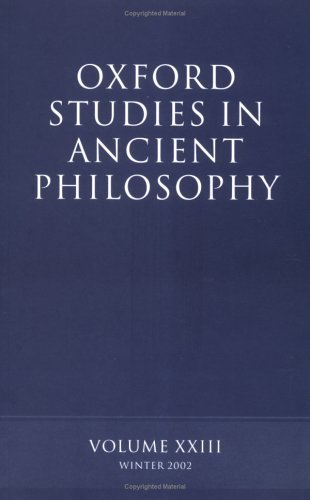 Oxford Studies in Ancient Philosophy   2002 9780199259090 Front Cover
