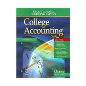 College Accounting Study Guide and Working Papers 10th 2003 9780073012094 Front Cover