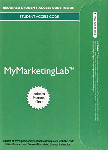 MyMarketingLab (Principles of Marketing With Pearson Etext:) 1st 2015 9780133862096 Front Cover