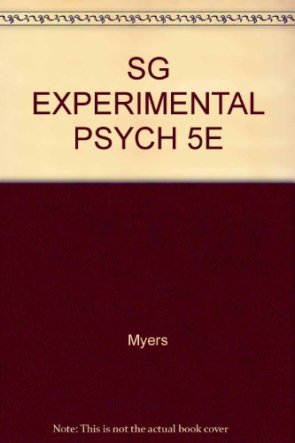 Experimental Psychology 5th 2002 (Student Manual, Study Guide, etc.) 9780534560096 Front Cover