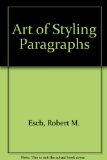 Art of Styling Paragraphs Teachers Edition, Instructors Manual, etc.  9780023343100 Front Cover