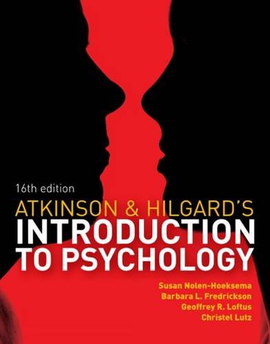 Atkinson and Hilgard's Introduction to Psychology  16th 2014 (Revised) 9781408044100 Front Cover