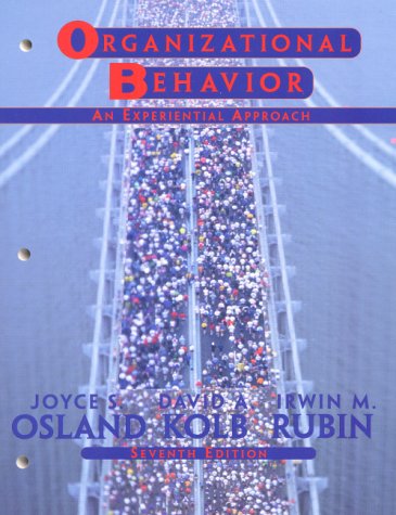 Organizational Behavior An Experiential Approach 7th 2001 (Revised) 9780130176103 Front Cover
