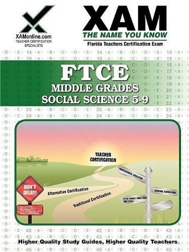 FTCE Middle Grades Social Science 5-9 Teacher Certification Test Prep Study Guide  N/A 9781607870104 Front Cover